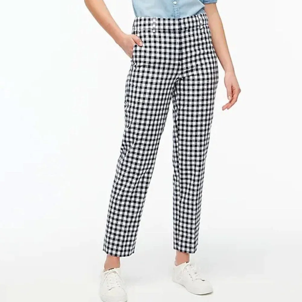J. CREW Gingham linen-cotton Holland Pant Size 6 - Picture 2 of 16